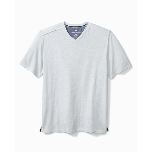Tommy Bahama Men's XXL Turbulence Grey Coasta Vera V-Neck IslandZone T-Shirt - Picture 4 of 6